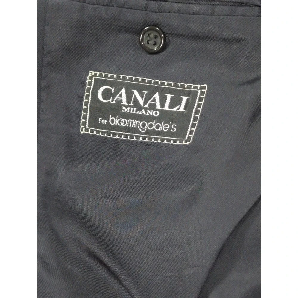 Canali Milano Blazer Mens 40R Charcoal Black Wool Sport Coat Italy Bloomingdales